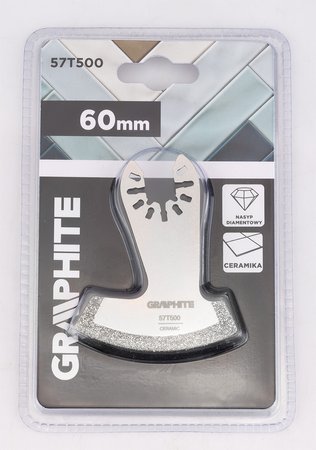 Brzeszczot do urządzenia wielofunkcyjnego, do cięcia ceramiki z nasypem diamentowym, 60 mm