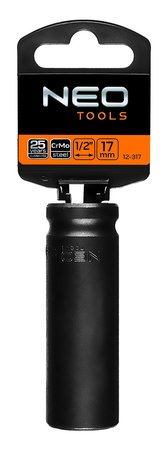 Nasadka udarowa 1/2" długa, 17 x 78mm , Cr-Mo
