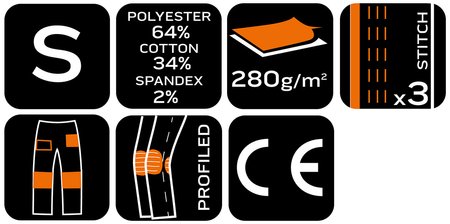 Spodnie robocze Mix&Match, Canvas, wzmocnienia z Cordury, beżowo-czarne, rozmiar S