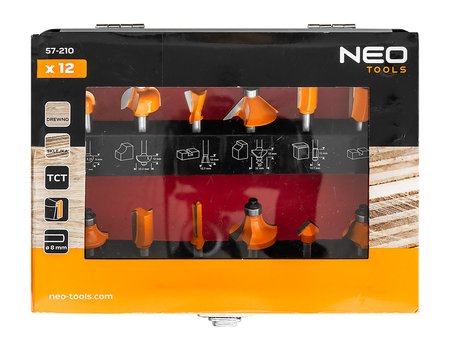 Frezy widiowe, trzpień 8 mm, zestaw 12 szt.