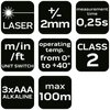 Dalmierz laserowy, zasięg 100 m, IP54