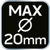 Sekator by-pass 210 mm, zakres do 20 mm, materiał: PP, uchwyt pokryty gumą TPR