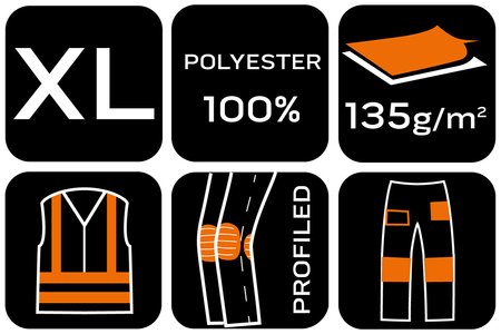 Spodnie robocze Mix&Match, stretch, szare, rozmiar XL
