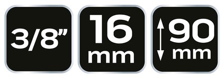 Klucz do świec 3/8", 16 x 90 mm