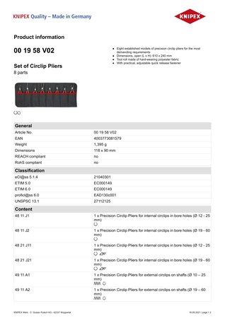 ZESTAW SZCZYPIEC DO PIERŚCIENI OSADCZYCH 8 SZTUK