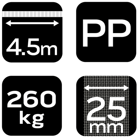 Pas mocujący z grzechotką 25 mm x 4.5 m, wytrzymujący 260 kg PP
