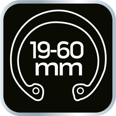 Szczypce segera do pierścieni osadczych 170 mm, wewnętrzne, wygięte