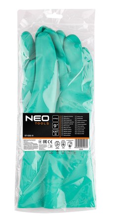 Rękawice chemioodporne, nitrylowe, rozmiar 9