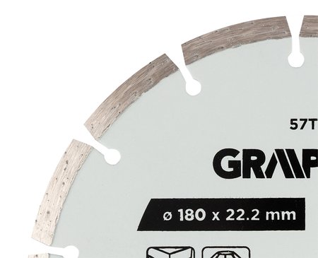 Tarcza diamentowa do cięcia segmentowa, 180 x 22.2 mm, na sucho