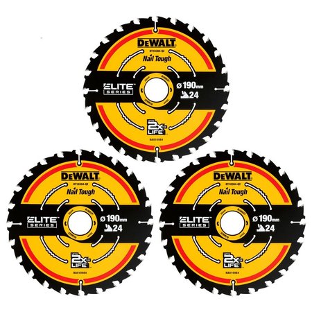 DeWalt DT20430 Zestaw 3 Tarcz Pilarskich ELITE 190mm 24z