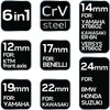 Narzędzie do osi motocyklowych 6 w 1