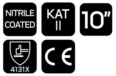 Rękawice robocze, poliester pokryty nitrylem, 4131X, rozmiar 10 (karta)