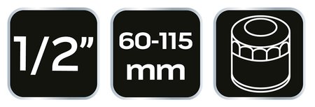 Klucz łańcuchowy 1/2" 60 - 115 mm