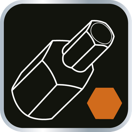 Końcówki sześciokątne na nasadce 55 mm, zestaw 9 szt.