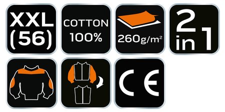 Bluza robocza 2 w 1, 100% cotton, rozmiar XXL