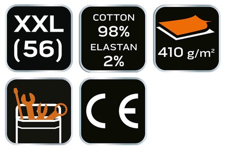 Krótkie spodenki robocze DENIM, czarne, rozmiar XXL