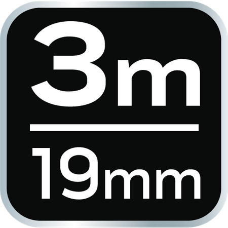 Miara zwijana stalowa 3 m x 19 mm, magnes