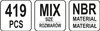 419 SZT ORINGÓW GUMOWYCH MIX