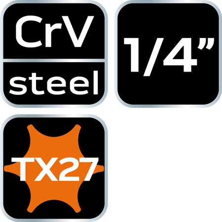 Końcówka TORX TX27 na nasadce 1/4", krótka, 37 mm