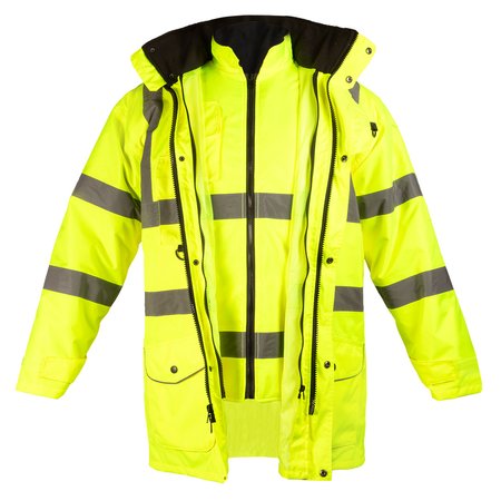 Kurtka robocza ostrzegawcza 5w1, ocieplana, żółta, rozmiar M