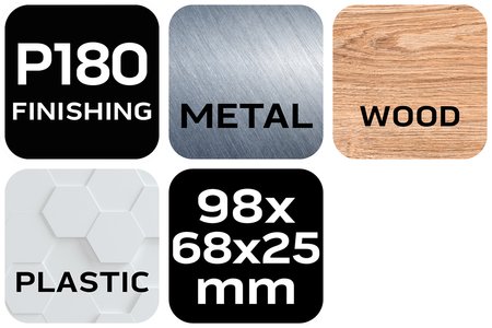 Gąbka ścierna 98 x 25 x 68 mm, K180, skośna