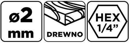 Wiertło do drewna Hex 2.0 mm