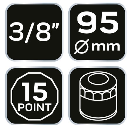 Nasadka do filtra oleju 95 mm, 15 kątna