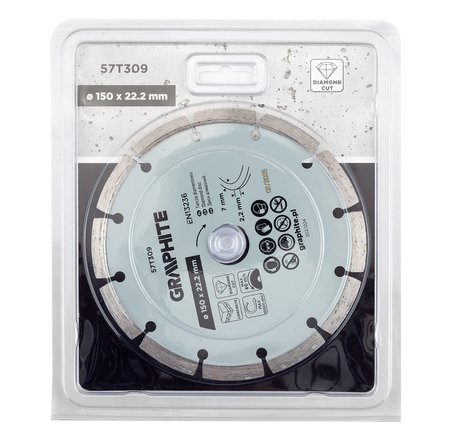 Tarcza diamentowa do cięcia segmentowa, 150 x 22.2 mm, na sucho