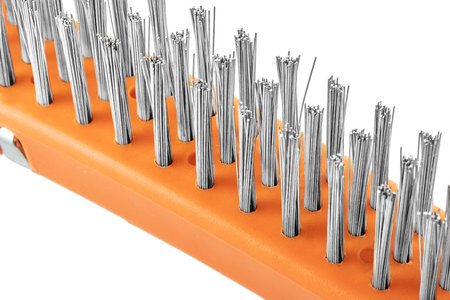 Szczotka druciana, drut nierdzewny, 3x19 rzędów, ze skrobakiem