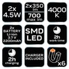 Lampa warsztatowa akumulatorowa 2x350 lm rozkładana SMD