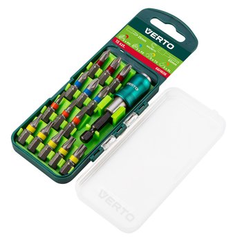 Zestaw bitów 15 szt., 25 mm -  3 x PH, 3 x PZ, 3 x SL, 5 x TX + uchwyt magnetyczny