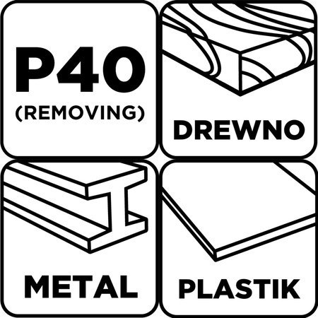 Papiery ścierne 93 x 230 mm, P40, 5 szt., bez otworów