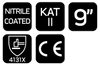 Rękawice robocze, poliester pokryty ntrylemx, 4131X, rozmiar 9
