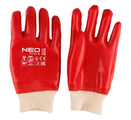 Rękawice robocze, bawełna pokryta w całości PVC, 3121X, rozmiar 10