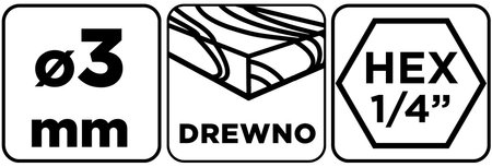Wiertło do drewna Hex 3.0 mm