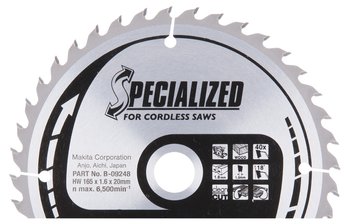 PIŁA SPIEKOWA DO DREWNA 165*20 40Z DO PILAREK AKUMULATOR.