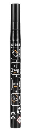 Marker budowlany, czarny, permanentny, wodoodporny, lakierowy, aluminiowy, 4 szt