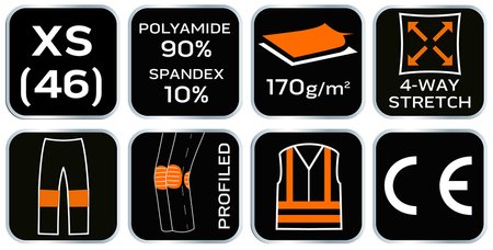 Spodnie robocze PREMIUM,4 way stretch, rozmiar XS