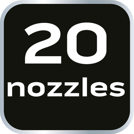 Zraszacz oscylacyjny, funkcja wyłączania dysz, 20 dysz, regulacja siły strumienia