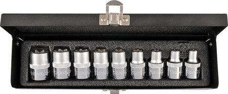 KLUCZE NASADOWE TORX E10-24 ZESTAW 9-SZTUKOWY