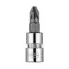 Końcówka wkrętakowa PZ2 na nasadce 1/4", krótka, 37 mm