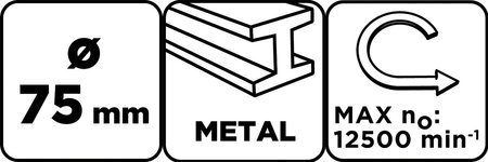 Szczotka druciana doczołowa 75 mm, drut karbowany, stalowy, M14