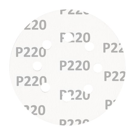 Krążki ścierne na rzep 125 mm, P220, 5 szt., z 8 otworami