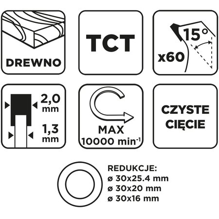 Tarcza do pilarki, widiowa, 180 x 30 mm, 60 zębów