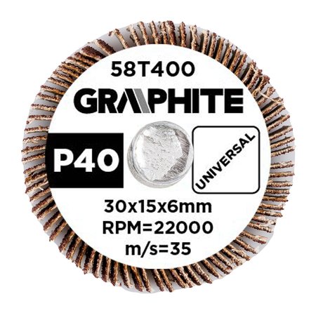 Ściernica listkowa trzpieniowa 30 x 15 x 6 mm, P40