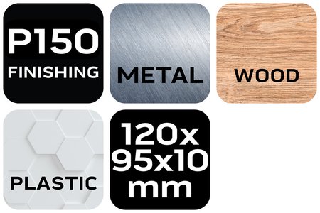 Gąbka ścierna 70 x 25 x 100 mm, K150