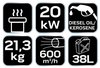 Nagrzewnica olejowa z odprowadzeniem spalin 20kW