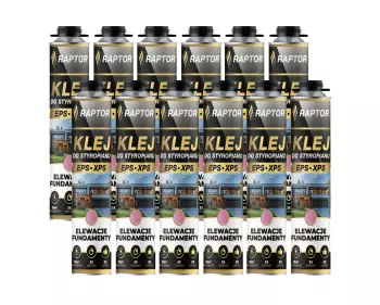 Klej do styropianu EPS XPS RAPTOR do -5 st. C., 12 sztuk