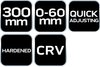Szczypce do rur 300 mm, zakres 0-60 mm szybkonastawne