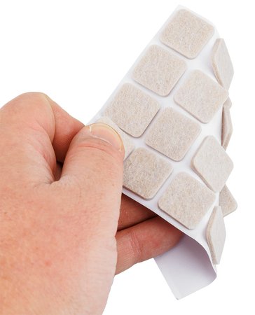 Podkładki filcowe samoprzylepne, jasnobrązowe 20x20 mm, 20 szt.